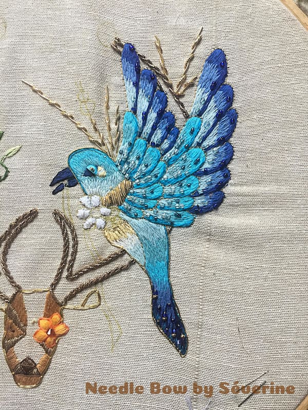 Tambour beading embroidery